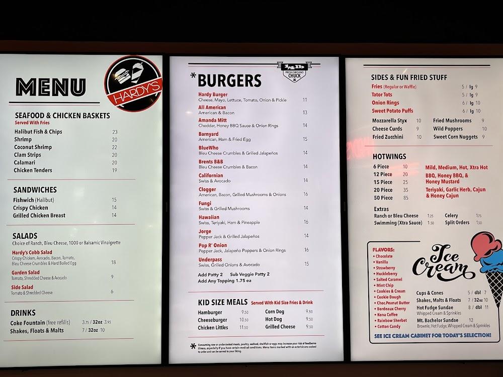 Hardy's Hotwings, Burgers & Ice Cream Menu image 3